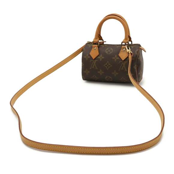 LOUIS VUITTON Brown Monogram Mini Speedy Shoulder Bag - Picture 3 of 10